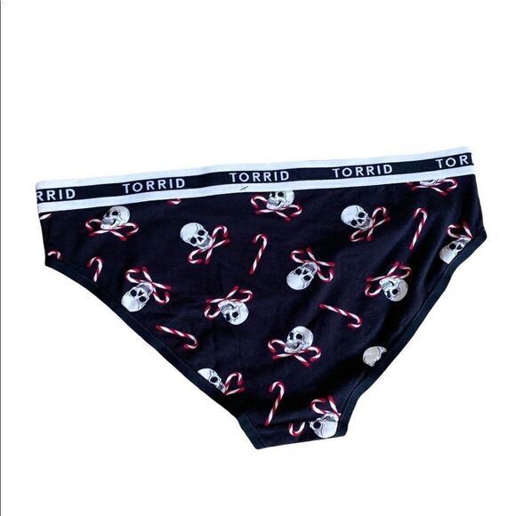 NWT Torrid Hipster Panties Underwear Christmas Skulls Candy Cane Plus Size 00/10 - Picture 3 of 3
